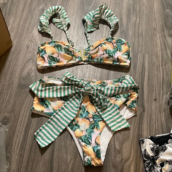 no brand Other - Women Fashion Plants Print Sexy Camisole Bikini Swimsuit  sets
